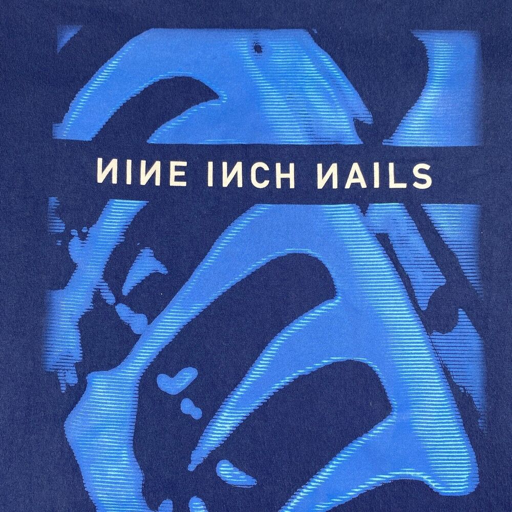 Vintage Nine Inch Nails OFFICIAL Pretty Hate Machine Blue T-Shirt! 90s XXXL 3XL - Picture 4 of 16